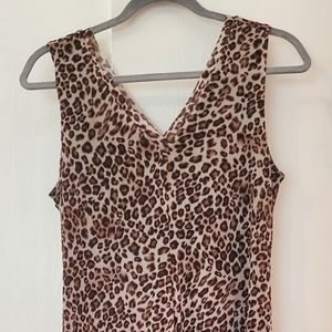 Tahari sleeveless leopard dress